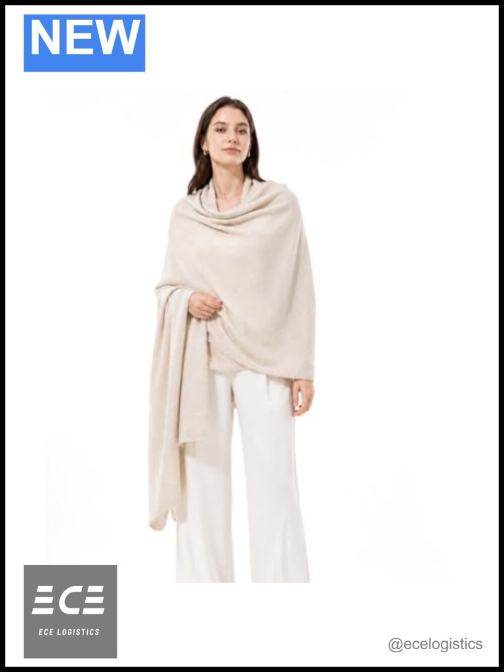 Cashmere Blend Wool Travel Wrap Oversized Scarf Shawl Blanket 83x35